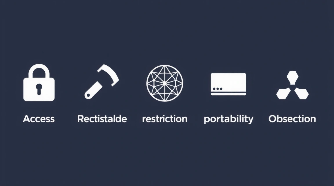 Iconos representando derechos de privacidad de datos