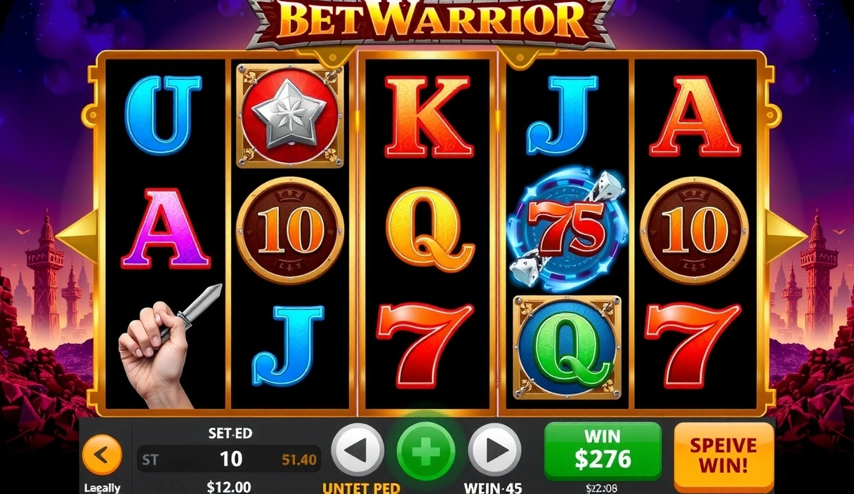 Captura de pantalla de un juego de tragamonedas popular en BetWarrior
