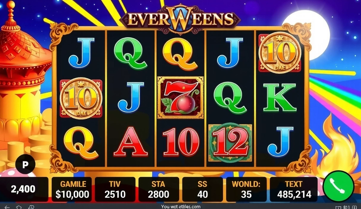 Captura de pantalla de una tragamonedas de Playtech con gráficos vibrantes