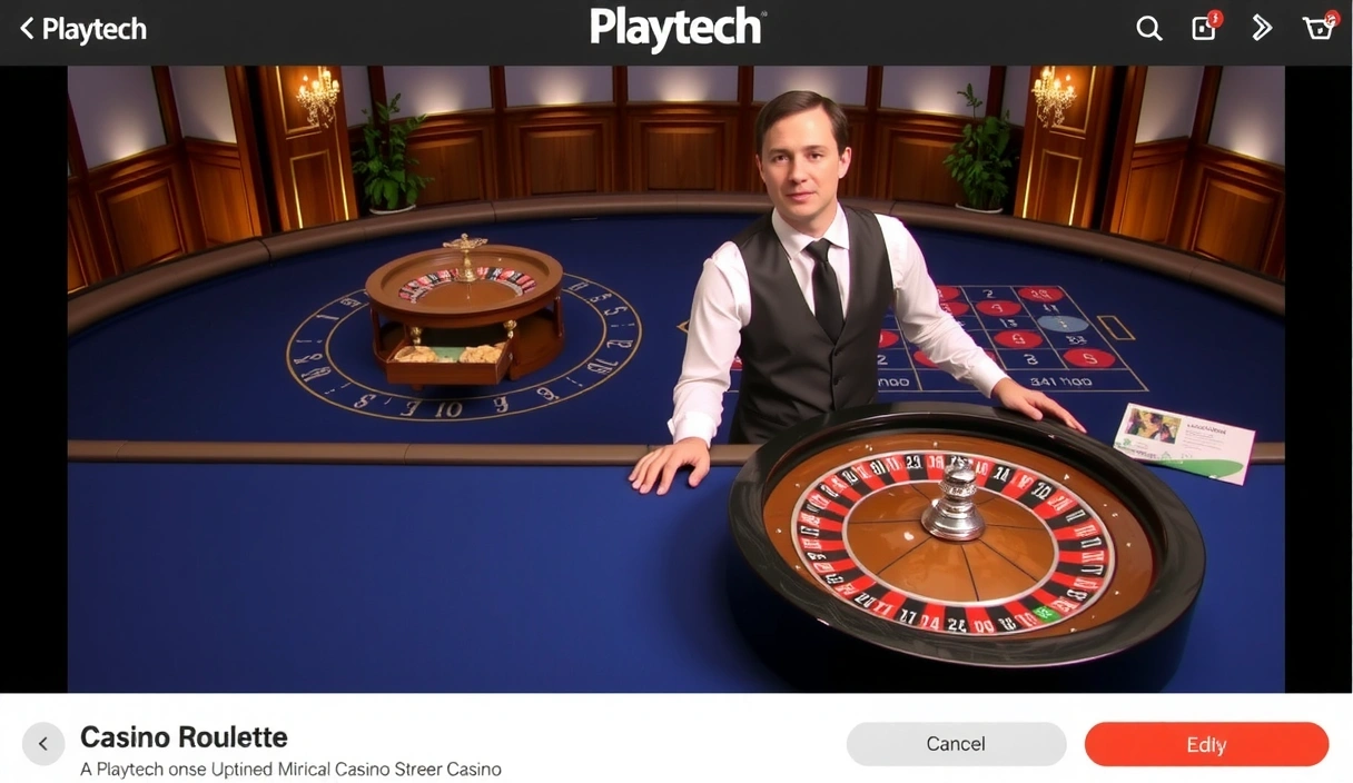 Captura de pantalla de una mesa de ruleta en vivo de Playtech con un crupier