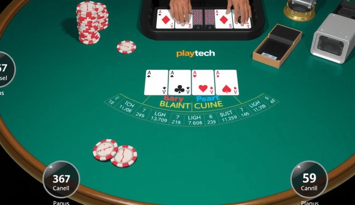 Captura de pantalla de un juego de blackjack de Playtech