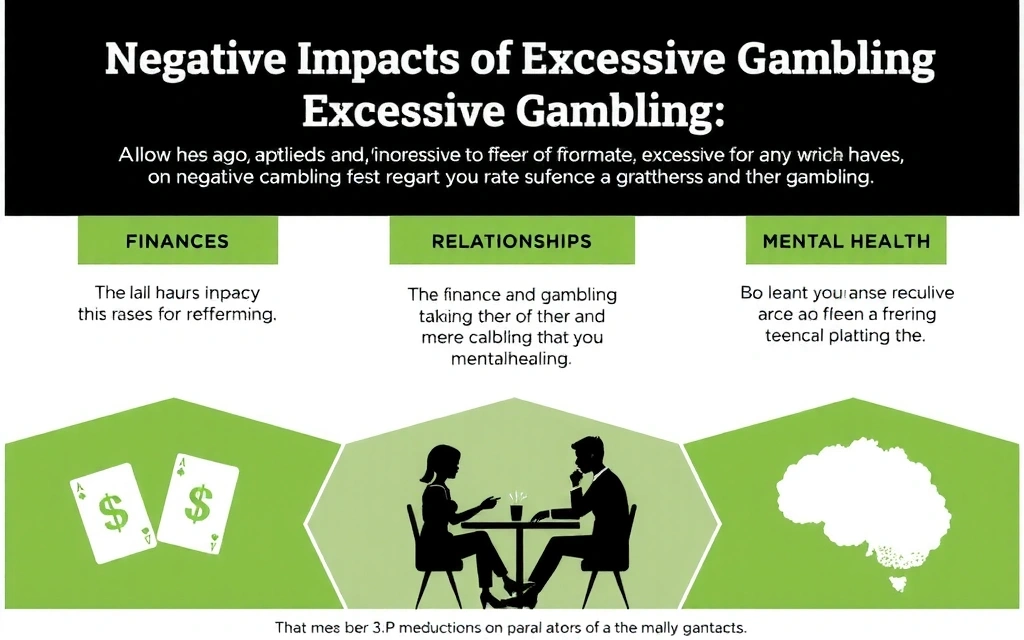 Gráfico circular o barras mostrando el impacto negativo del juego excesivo en finanzas, relaciones y salud mental. Sin texto en la imagen.