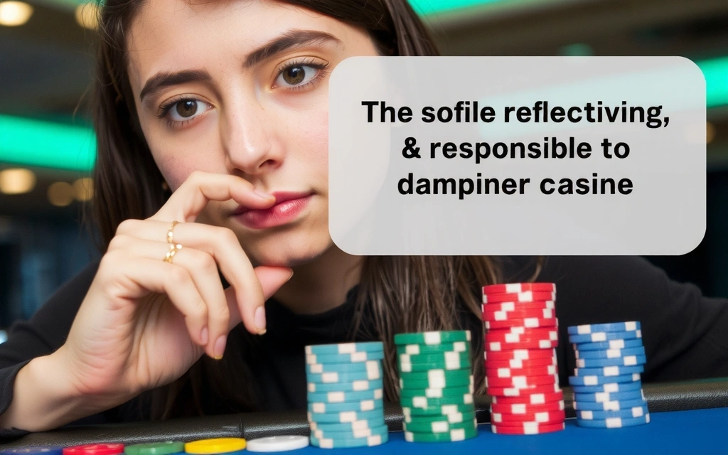 Persona con expresión pensativa, observando fichas de casino, que representa la importancia de la reflexión en el juego responsable.