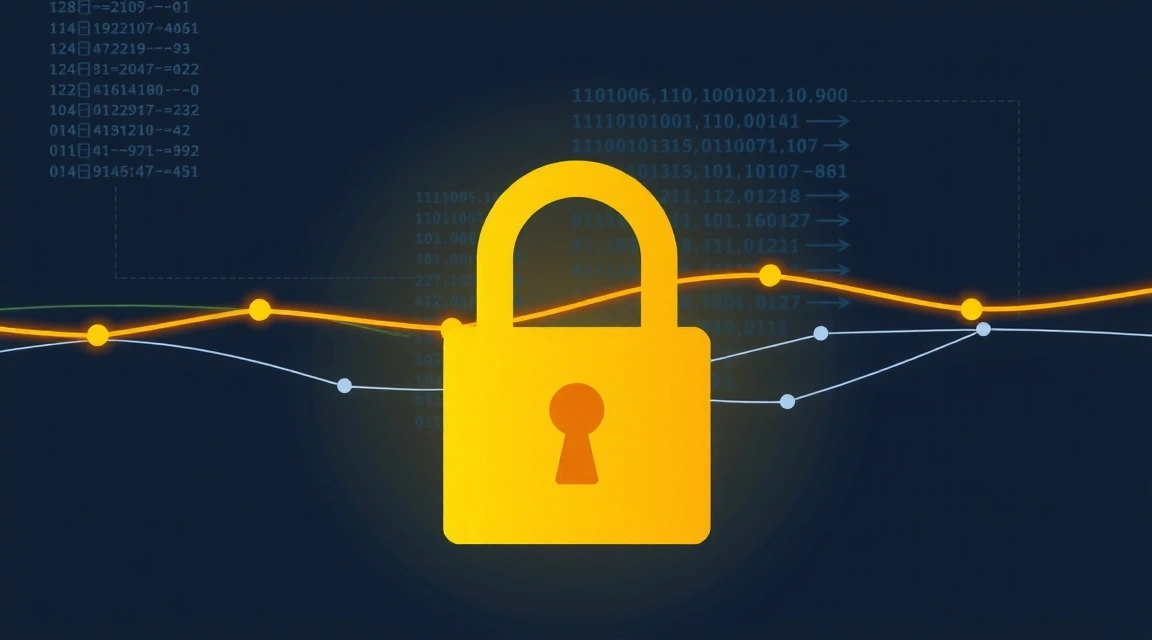 Abstract representation of intellectual property rights, with a padlock icon over digital content.
